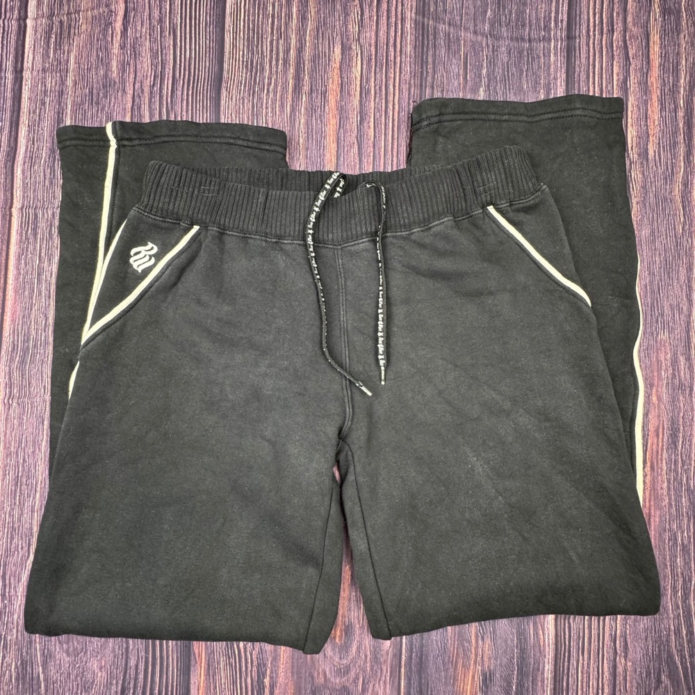 Rocawear Fleece Sweatpants Large Black Cotton Y2K Streetwear Baggy Joggers Pants